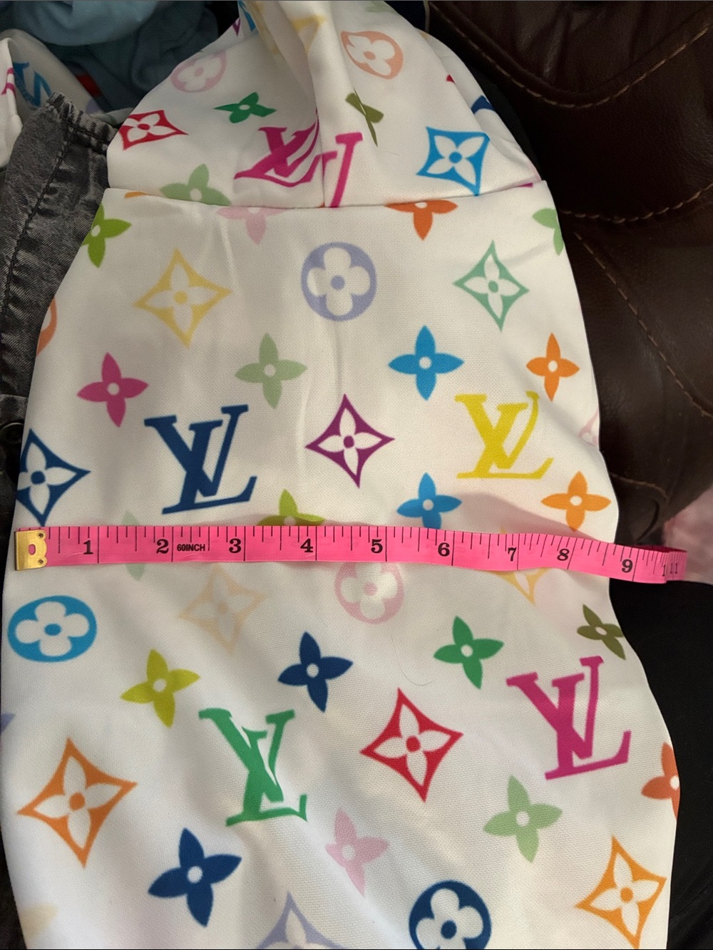 Louis Vuitton White Multicolor Monogram Hoodie for pets